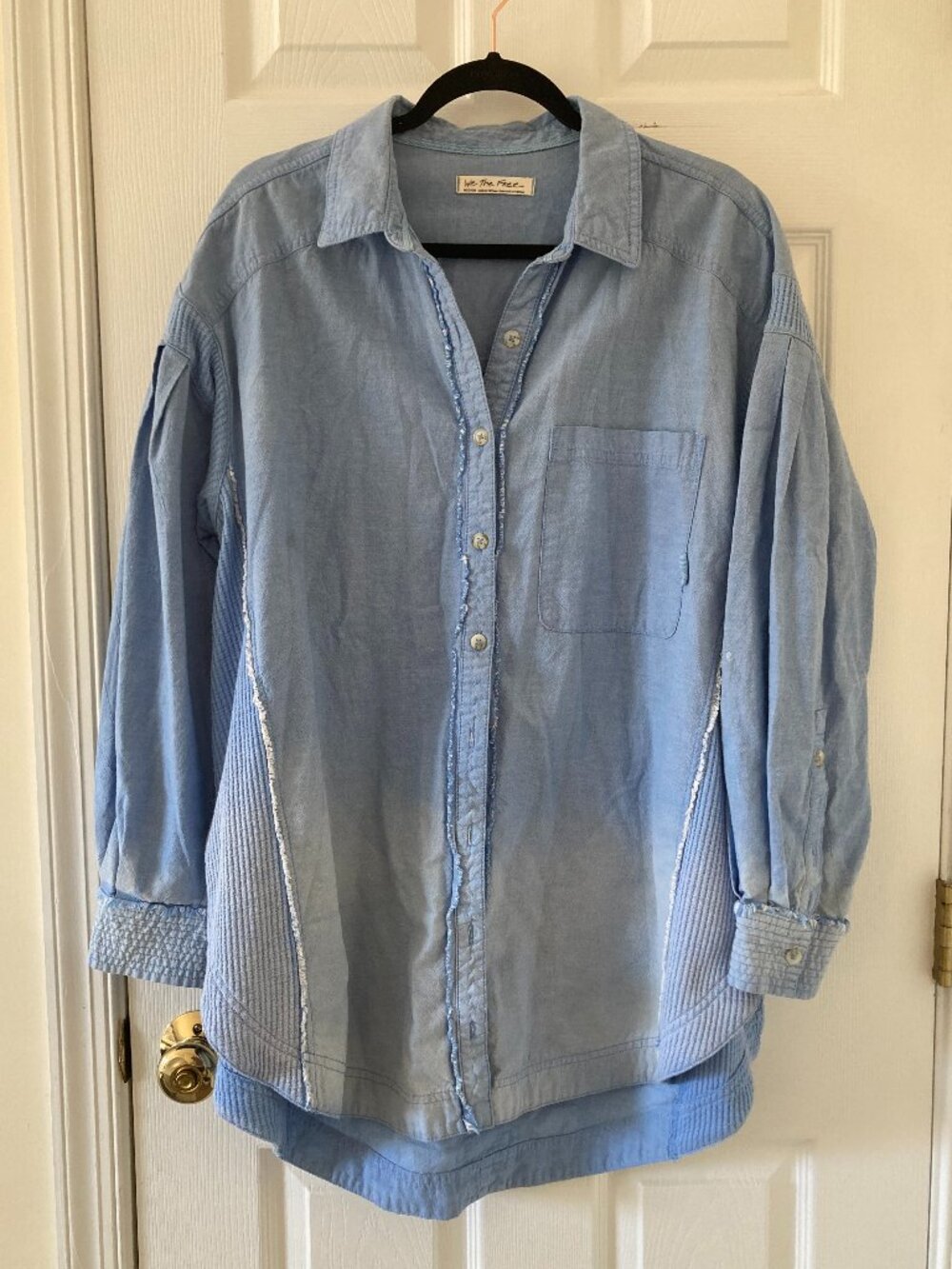 We The Free Blue Ombre Long Sleeve Button Up, size M